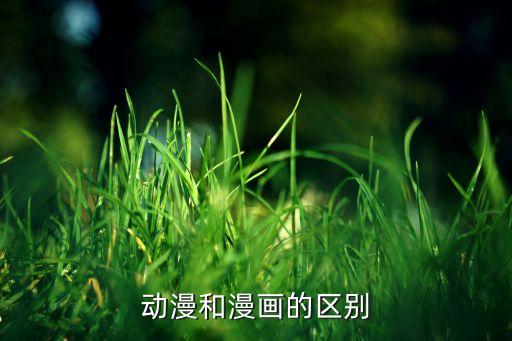 动漫和漫画的区别