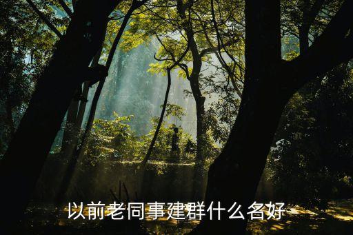 以前老同事建群什么名好