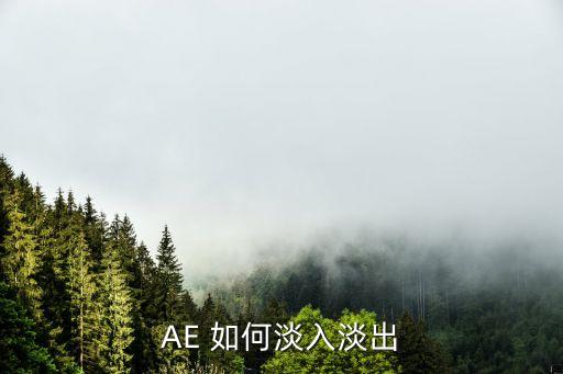 ae怎么调缓入缓出，ae视频淡入淡出效果